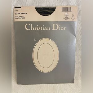 Christian Dior 1443 Ultra Sheer Stockings Jet Black Short 9 NOS